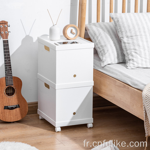 Boîte de rangement de ménage de bureau de poignée de poulie en plastique